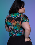 Classic Tee in Rainbow Magic Waters back view on Ashley
