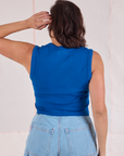 Muscle Tee in Royal Blue back view on Tiara
