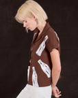 Soda Bottle Pantry Button-Up in Fudgesicle Brown side view on Madeline