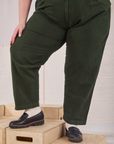 Heavyweight Trousers in Swamp Green pant leg close up on Marielena