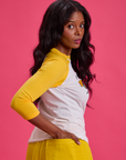 Taxi Raglan Tee in Toronto side view on Kandia