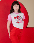 Angled front view of Vintage Tee in Cupid on Alex