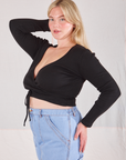 Wrap Top in Basic Black angled view on Lish