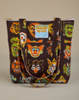 Halloween Masks Shoulder Zip Tote