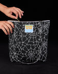 Spider Webs Printed Shoulder Zip Tote