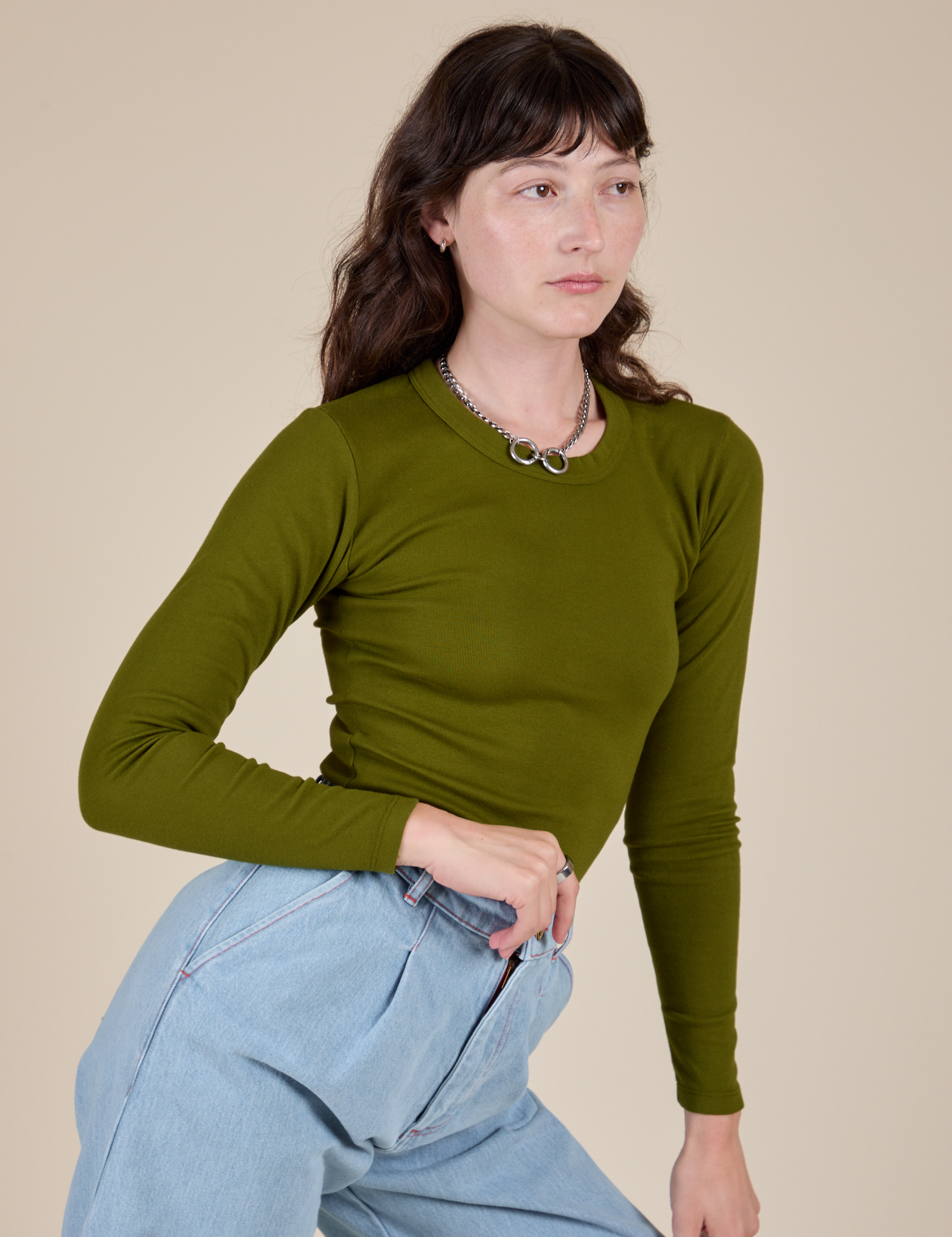 Long Sleeve Baby Tee - Summer Olive