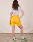 Sweat Shorts in Sunshine Yellow back view on Alex