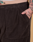 Corduroy Drop Pocket Cargo Pants - Espresso Brown