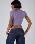Cropped Baby Tee - Faded Grape
