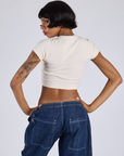 Cropped Baby Tee - Vintage Off-White