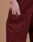 Drop Pocket Cargo Pants - Red Wine
