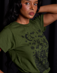 Side view close up of Vintage Tee in Papercut on Kandia