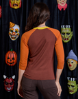 Raglan Tee in Jack-O-Lantern back view on Alex