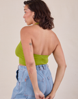 Halter Top in Gross Green angled back view on Tiara