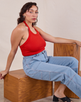 Halter Top in Mustang Red worn by Tiara