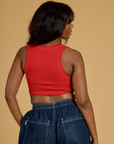 Contrast Stitch Mini Tank - Mustang Red