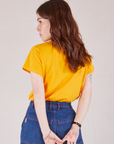 Organic Vintage Tee in Sunshine Yellow back view on Hana