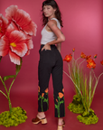 Paintstamped Work Pants in Poppy back view on Alex