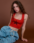 Icon Cropped Tank - Red Star
