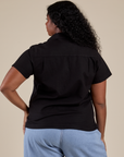 Pantry Button-Up in Basic Black back view on Meghna