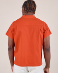 Pantry Button-Up in Chili Red  back view on Isaac