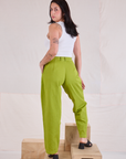 Heavyweight Trousers in Gross Green back view on Betty