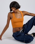 Cropped Tank Top - Creamsicle Orange