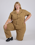 Short Sleeve Jumpsuit - Desert Brown