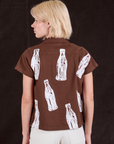 Soda Bottle Pantry Button-Up in Fudgesicle Brown back view on Madeline