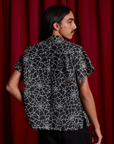 Spider Webs Pantry Button-Up back view on Anthony