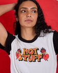Close up of Vintage Tee in Hot Stuff on Shahana