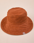 Wide Brim Denim Bucket Hats in Burnt Terracotta