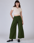 Pleated Pull-On Pants - Evergreen