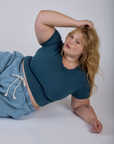 Cropped Baby Tee - Lagoon