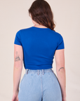 Baby Tee in Royal Blue back view on Alex