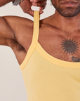 Cropped Cami in Butter Yellow front close up on Jerrod