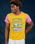 Isaac is 5'10" and wearing M Vintage Tee in Bubblegum