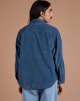 Cropped Corduroy Overshirt - French Blue