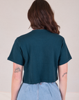 Cropped Burly Tee in Lagoon back view on Alex