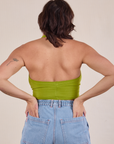 Halter Top in Gross Green back view on Tiara