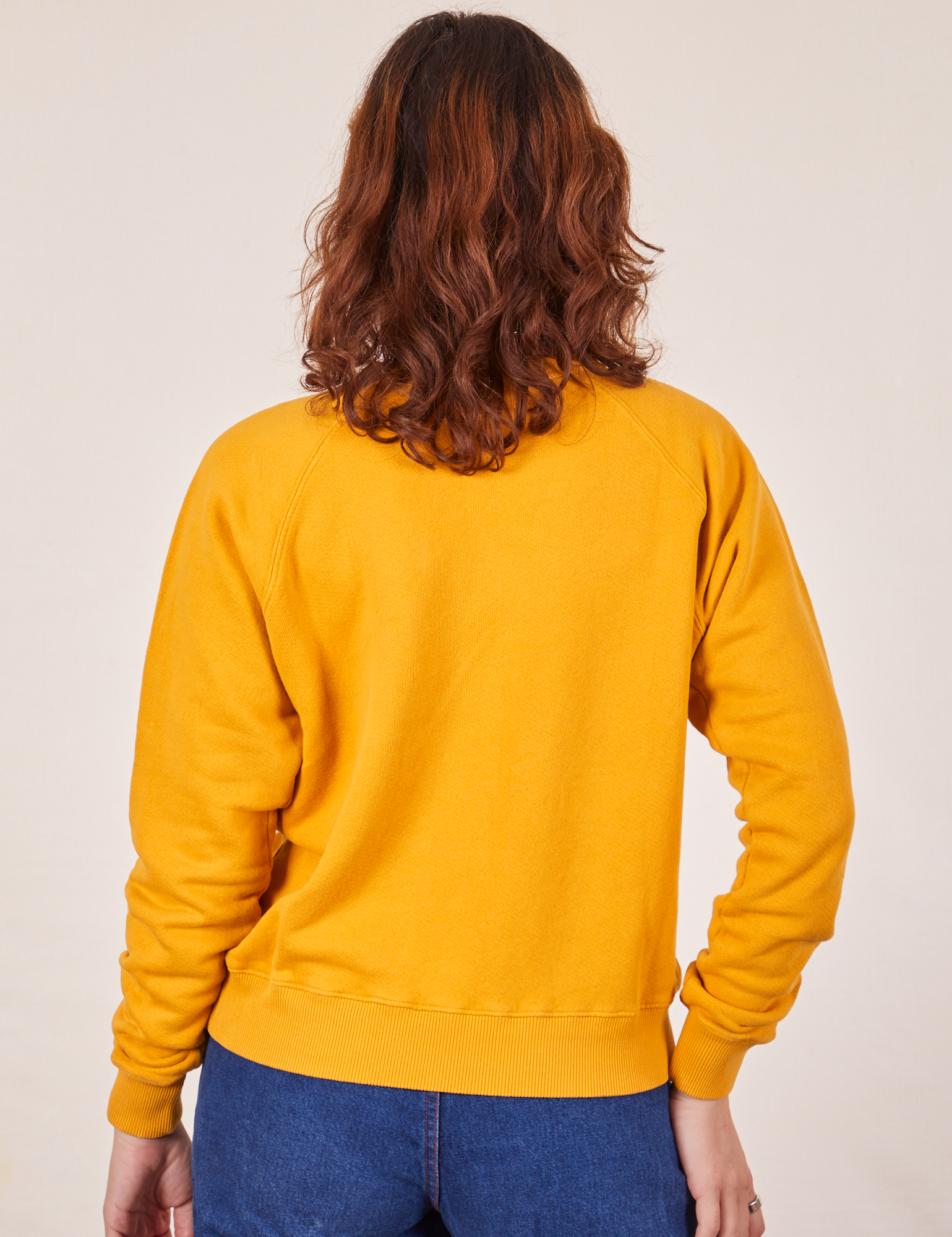 Back view of Heavyweight Crew in Mustard Yellow on Alex