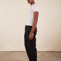 Work Pants in Basic Black side view on Jerrod