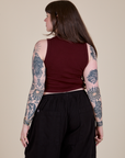 Muscle Tee in Red Wine back view on Sydney