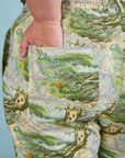 Close up of Juliet's hand in the back pocket of Work Pants in Ocean and Sky