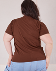 Organic Vintage Tee in Fudgesicle Brown back view on Ashley