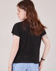 Organic Vintage Tee in Basic Black back view on Hana