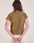 Back view of Pantry Button-Up in Desert Brown on Alex