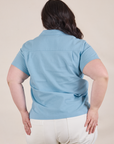 Pantry Button-Up in Baby Blue back view on Ashley