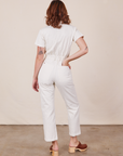Back view of Short Sleeve Jumpsuit in Vintage Tee Off-White worn by Alex