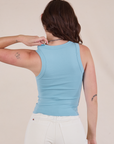 Tank Top in Baby Blue back view on Alex